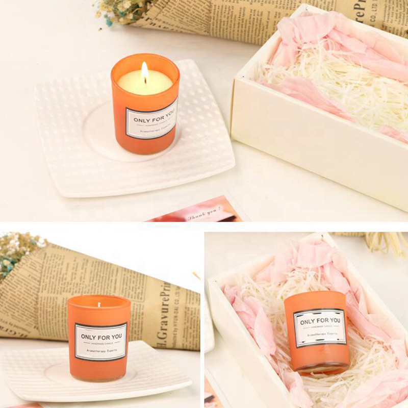 50g wholesale custom logo candle container round glass jar colored glass candle jar