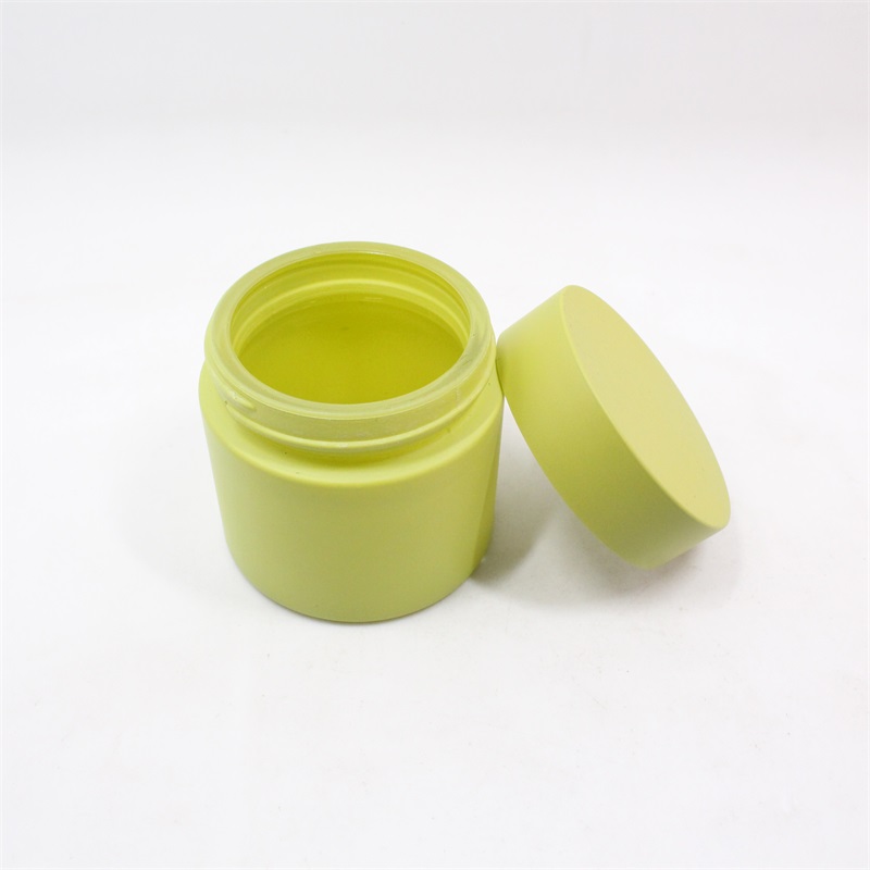 50g wholesale pink opal ceramic round white glass cream jar with round PP lid for cosmetic skin care