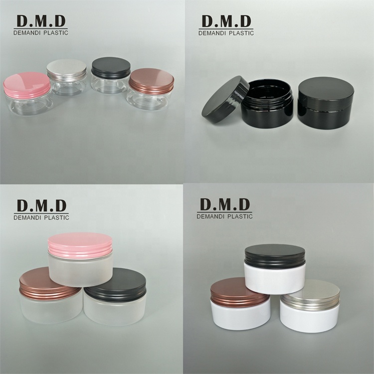 50gram 50ml 60ml 80ml 100ml 100g 4oz 120ml 200ml 150ml 250ml 8oz empty clear plastic PET cosmetic jar with lid for body butter