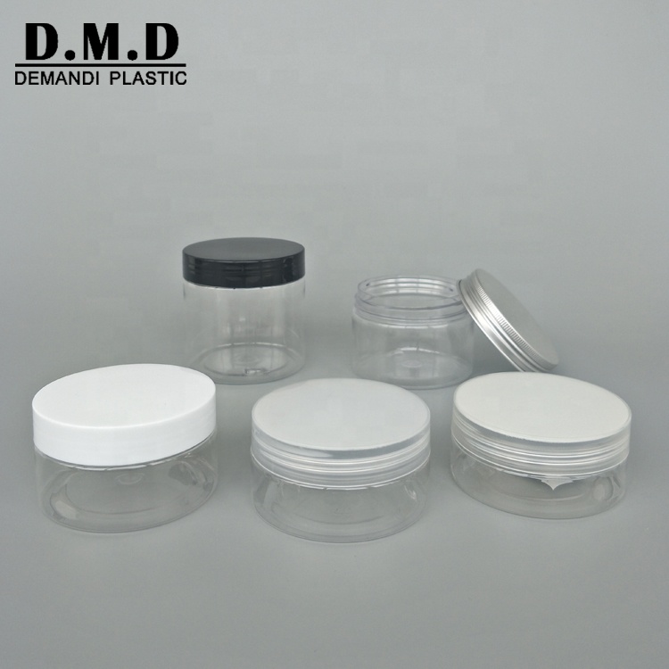 50gram 50ml 60ml 80ml 100ml 100g 4oz 120ml 200ml 150ml 250ml 8oz empty clear plastic PET cosmetic jar with lid for body butter