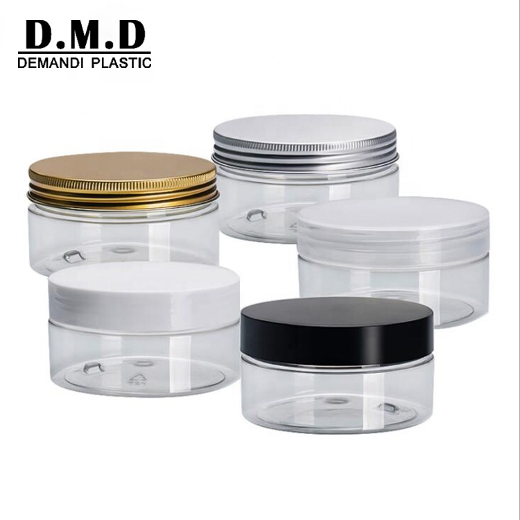 50gram 50ml 60ml 80ml 100ml 100g 4oz 120ml 200ml 150ml 250ml 8oz empty clear plastic PET cosmetic jar with lid for body butter