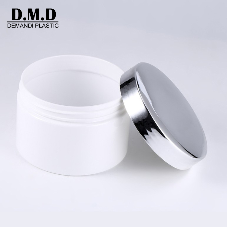 50gram 50ml 60ml 80ml 100ml 100g 4oz 120ml 200ml 150ml 250ml 8oz empty plastic white jar with silver top