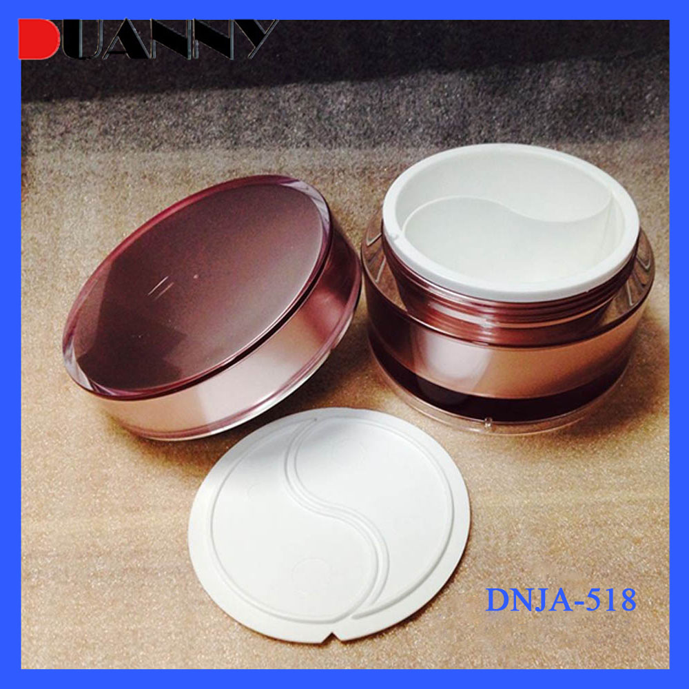 50gx2 25gx2 Round Dual Chamber Acrylic Cosmetic Cream Jar for Skin Care