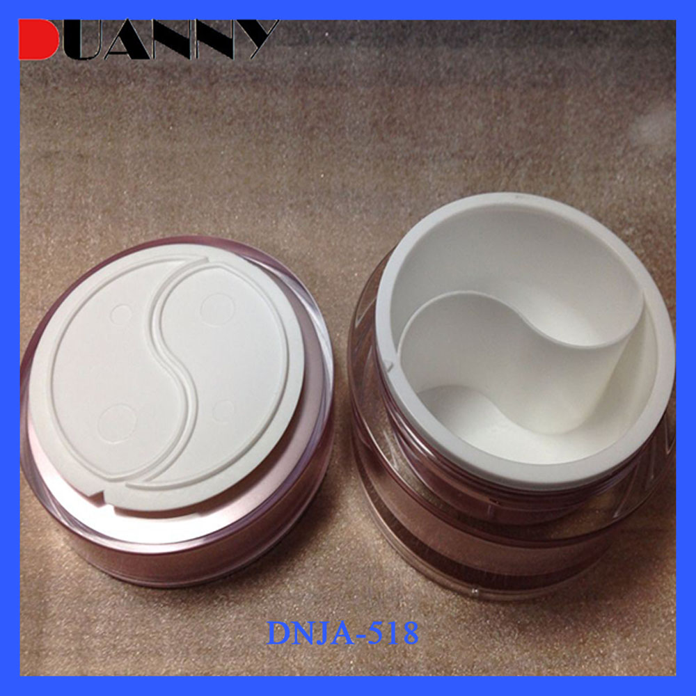 50gx2 25gx2 Round Dual Chamber Acrylic Cosmetic Cream Jar for Skin Care