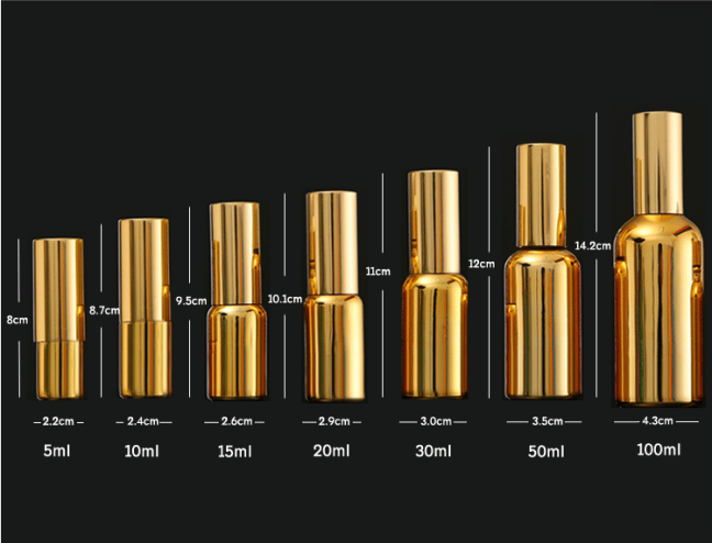 50ml 10 Ml glitter nozzle Dropper 15ml Gold Spray Bottle with Pump non plastic