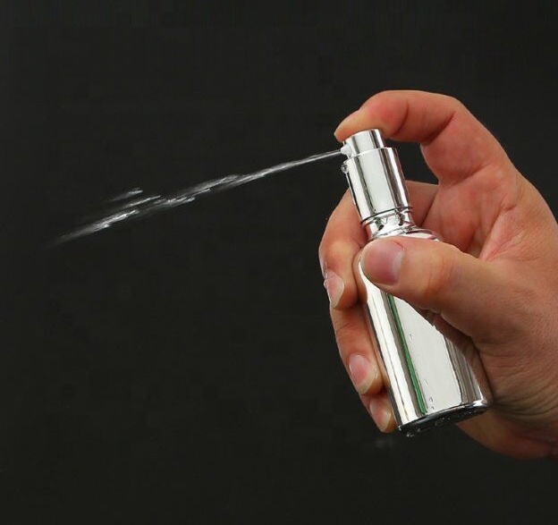 50ml 10 Ml glitter nozzle Dropper 15ml Silver Spray Bottle with Pump non plastic