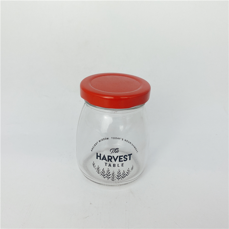 50ml 100ml 1.5oz 3.4oz envases de vidrio para heat-resistant silk printing logo yogurt jelly pudding jar glass cup with lug cap