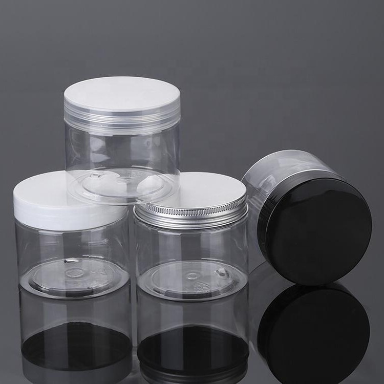 50ml 100ml 120ml 150ml 200ml 4oz cosmetic packaging clear pet plastic cream jar with plastic lid