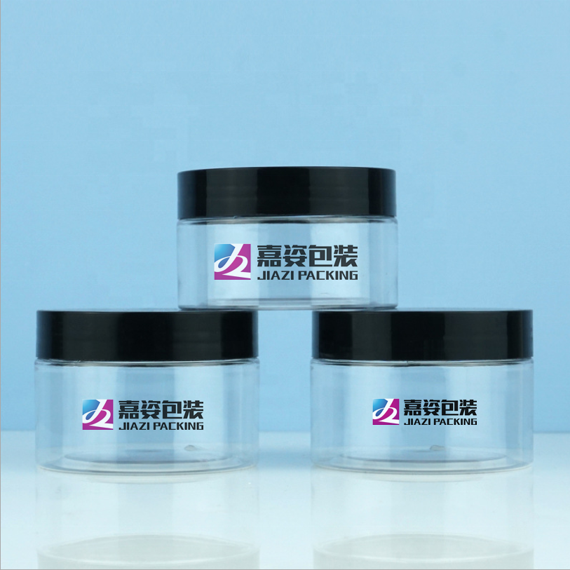 50ml 100ml 120ml 150ml 200ml 4oz cosmetic packaging clear pet plastic cream jar with plastic lid