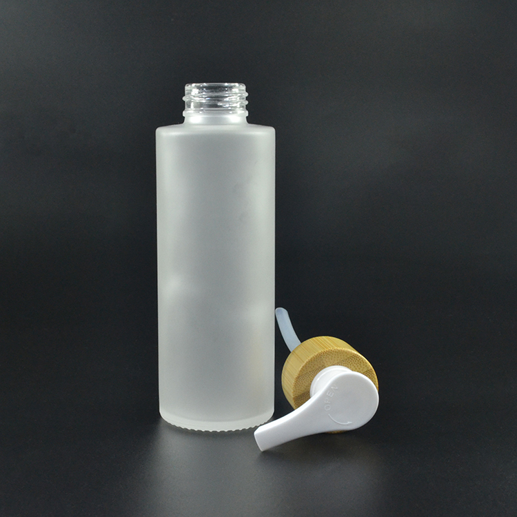 50ml 100ml 120ml 150ml lotion toner glass bottle with bamboo cap