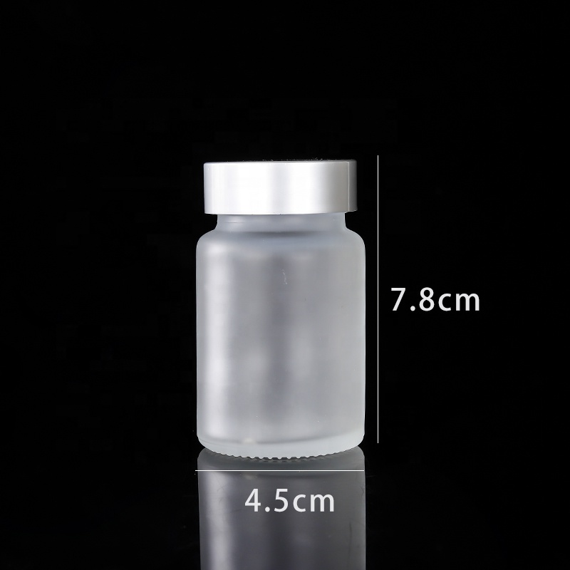 50ml 100ml 120ml 200ml amber clear frosted glass wide mouth pill bottles with child safety cap