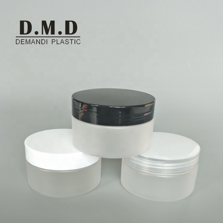 50ml 100ml 120ml 3 oz 150ml 200ml 250ml frosted plastic PET jar with black white lid