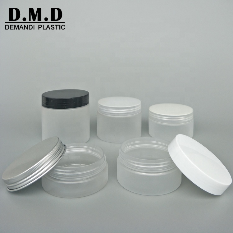 50ml 100ml 120ml 3 oz 150ml 200ml 250ml frosted plastic PET jar with black white lid