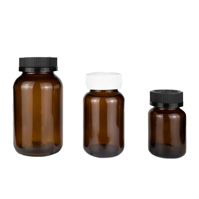 50ml 100ml 120ml crc cap amber glass wide mouth bottle childproof container pill/medicine bottle/container with childproof cap