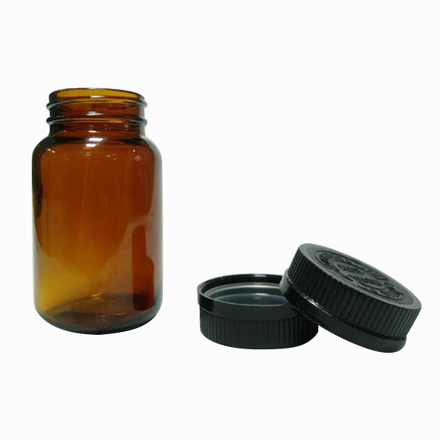 50ml 100ml 120ml crc cap amber glass wide mouth bottle childproof container pill/medicine bottle/container with childproof cap
