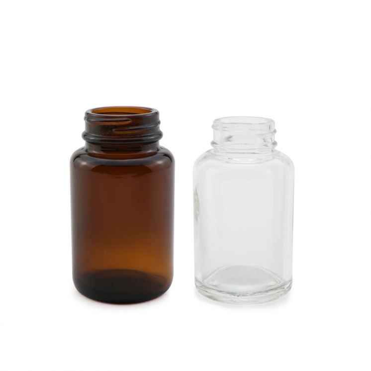 50ml 100ml 120ml crc gold cap amber glass wide mouth pill bottle