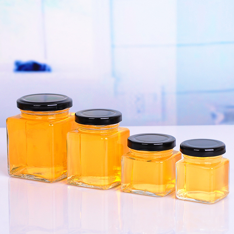 50ml 100ml 150ml 200ml 280ml 500ml 730ml square jam jar glass jar for canned fruit with lid