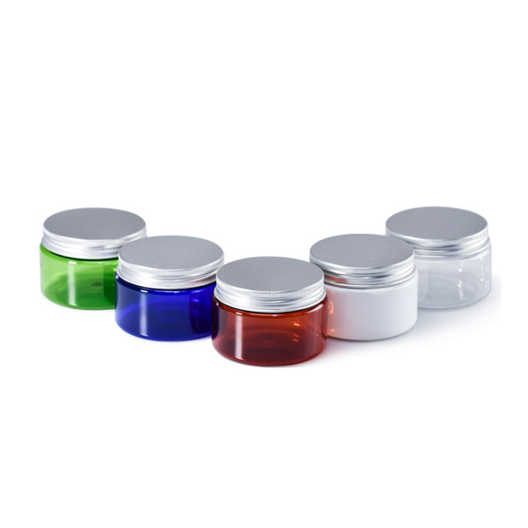 50ml 100ml 150ml 200ml Clear Pet Container Jar With Aluminum Lid