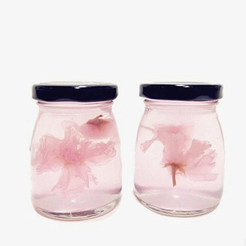 50ml 100ml 150ml 200ml Round Clear Pudding Packaging Glass Bottle with Metal Lid
