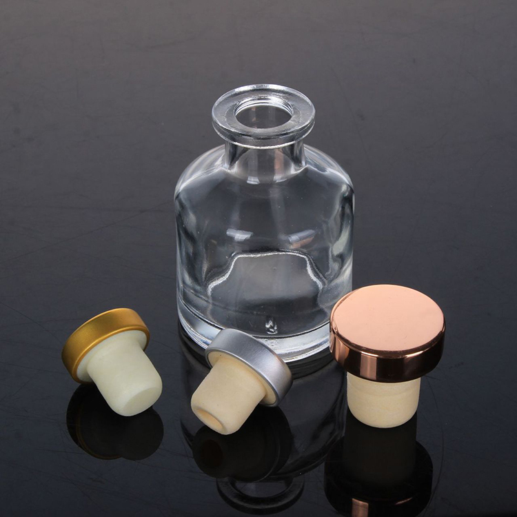 50ml 100ml 150ml 200ml Round Shape Clear Glass Essential Oil Diffuser Bottle