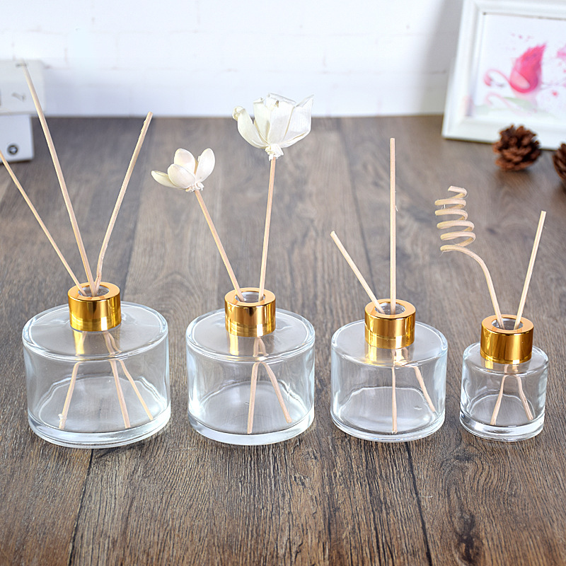 50ml 100ml 150ml 200ml Round Shape Incense Aromatherapy Glass Reed Diffuser Bottle