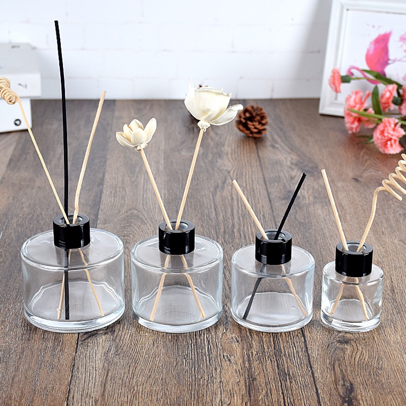 50ml 100ml 150ml 200ml Round Shape Incense Aromatherapy Glass Reed Diffuser Bottle