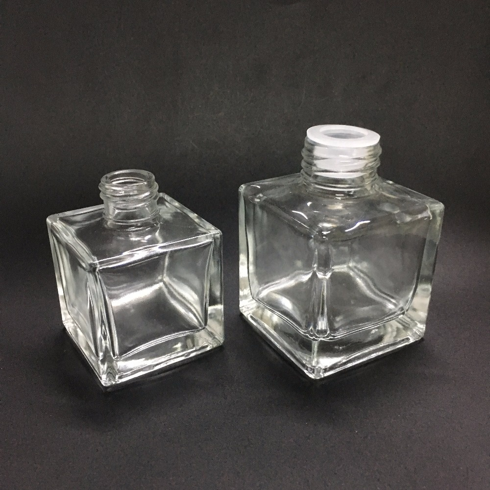 50ml, 100ml, 150ml, 200ml, Transparent Empty Square Perfume Glass Bottle aroma reed diffuser glass bottle