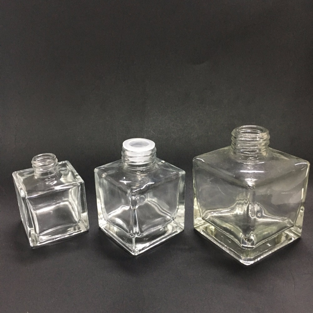 50ml, 100ml, 150ml, 200ml, Transparent Empty Square Perfume Glass Bottle aroma reed diffuser glass bottle