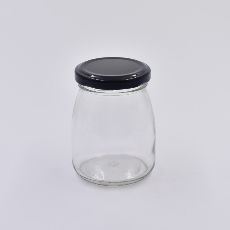 50ml 100ml 150ml 200ml clear screw cap yogurt containers milk pudding jar for oven heat resisting glass bottle with metal lid