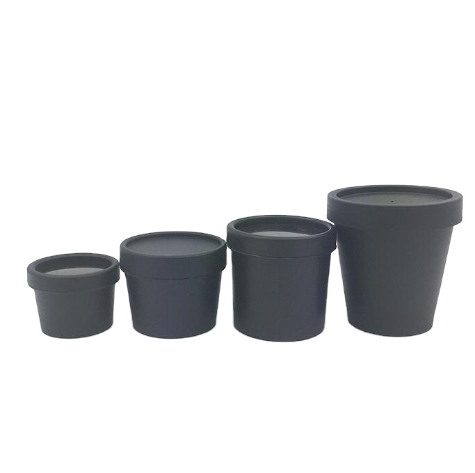 50ml 100ml 150ml 200ml empty Cone Shape plastic matte black cream PP jar container with screw cap