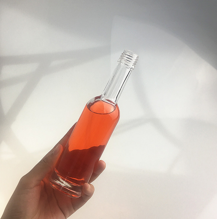 50ml 100ml 150ml 250ml glass plum wine bottle mulberry wine bottle with longer neck and screw metal cap