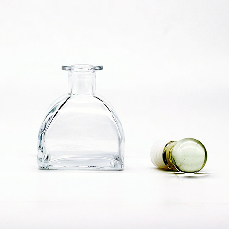 50ml 100ml 150ml empty round hoom room perfume fragrance aroma reed diffuser glass bottle with Glass Ball Lid