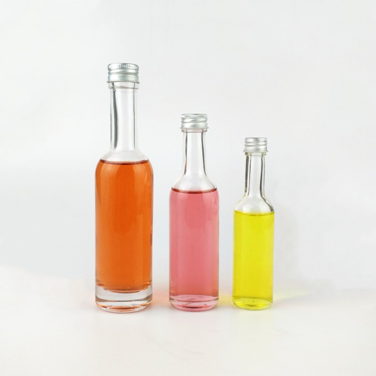 50ml 100ml 150ml small empty round glass bottle for liquor with screw cap
