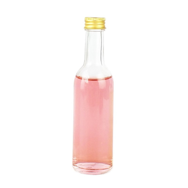50ml 100ml 150ml small empty round glass bottle for liquor with screw cap