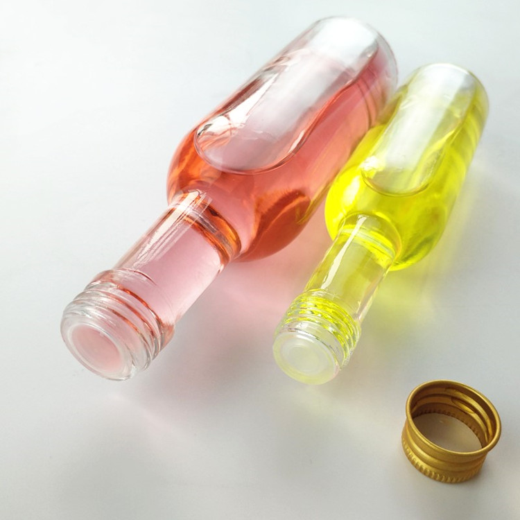 50ml 100ml 150ml small empty round glass bottle for liquor with screw cap