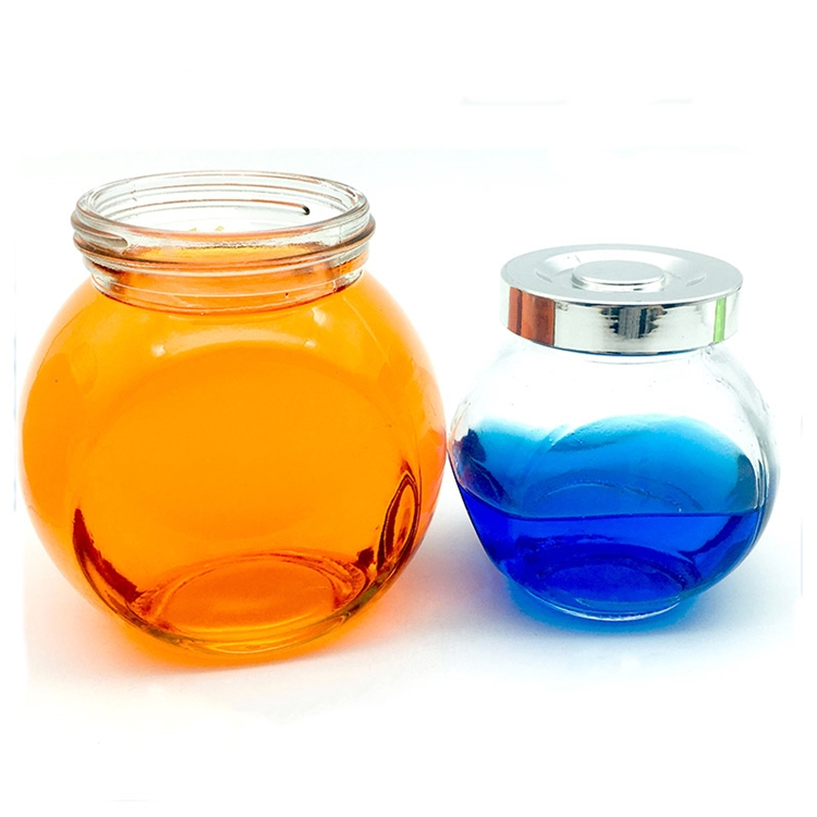 50ml 100ml 180ml 380ml 480ml flat drum glass candy food storage jar with plastic cap
