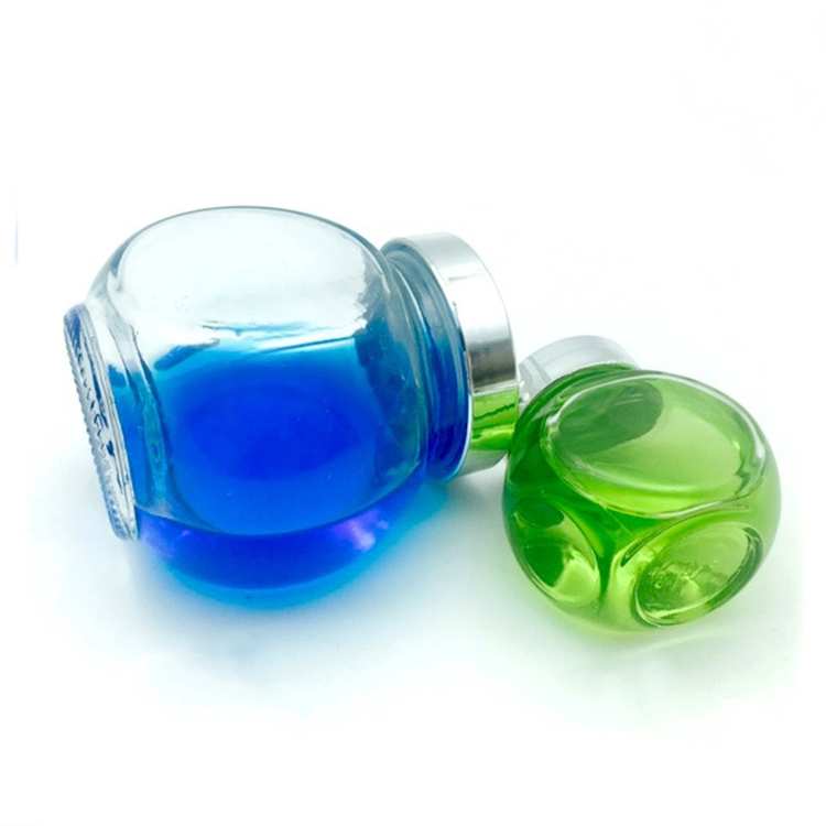 50ml 100ml 180ml 380ml 480ml flat drum glass candy food storage jar with plastic cap