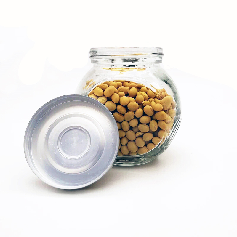 50ml 100ml 180ml 380ml 480ml flat drum glass candy food storage jar with plastic cap
