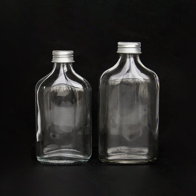 50ml 100ml 200ml 250ml 350ml 500ml Clear Flat Juice Cold Brew Coffee Glass Flask Bottles Design