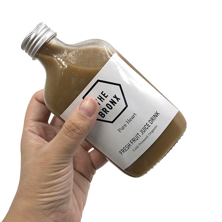 50ml 100ml 200ml 250ml 350ml 500ml Flat Flask Beverage Liquor Juice Cold Brew Coffee Glass Bottle for Wine Tea Milk with Cap