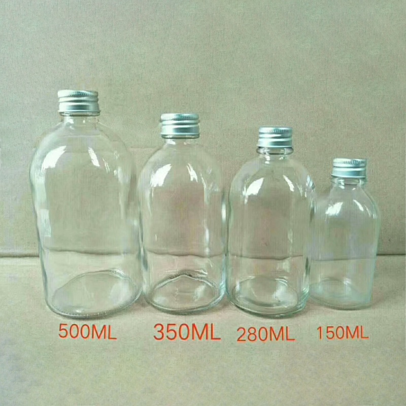 50ml 100ml 200ml 250ml 350ml 500ml Flat shaped Cold Brew Glass bottles for Iced coffee drinks