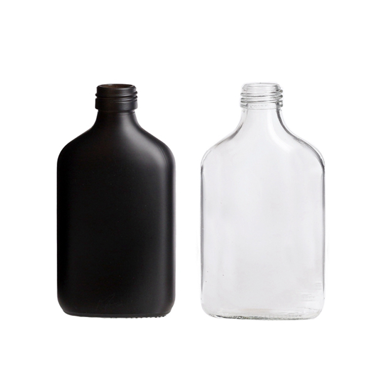 50ml 100ml 200ml 250ml 350ml 500ml clear flat juice cold brew coffee glass flask bottles design