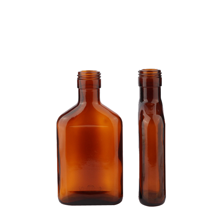50ml 100ml 200ml 250ml 350ml 500ml clear flat juice cold brew coffee glass flask bottles design