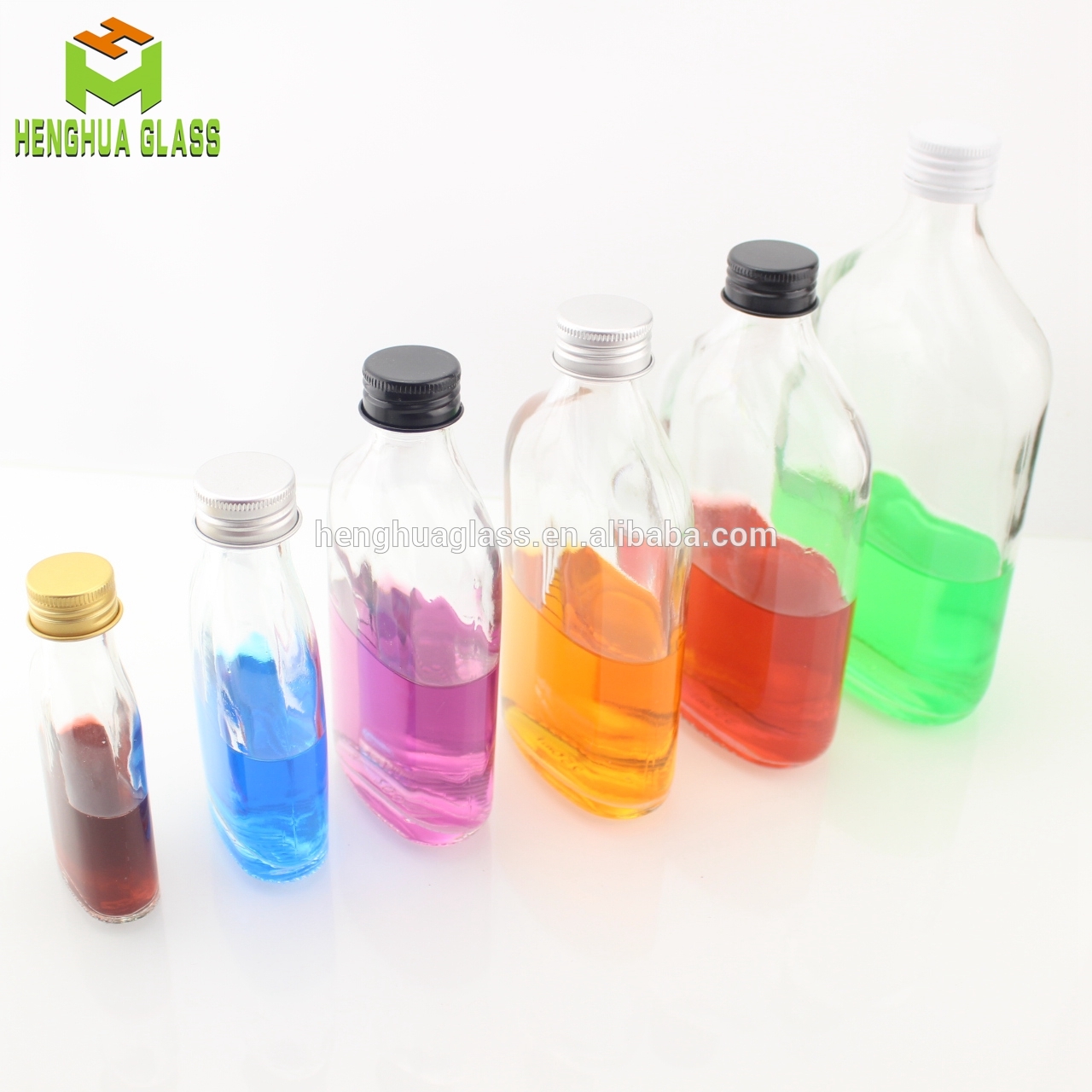 50ml 100ml 200ml 250ml 350ml 500ml flask glass bottle flat shape glass liquor bottle custom vodka spirit alcohol bottle