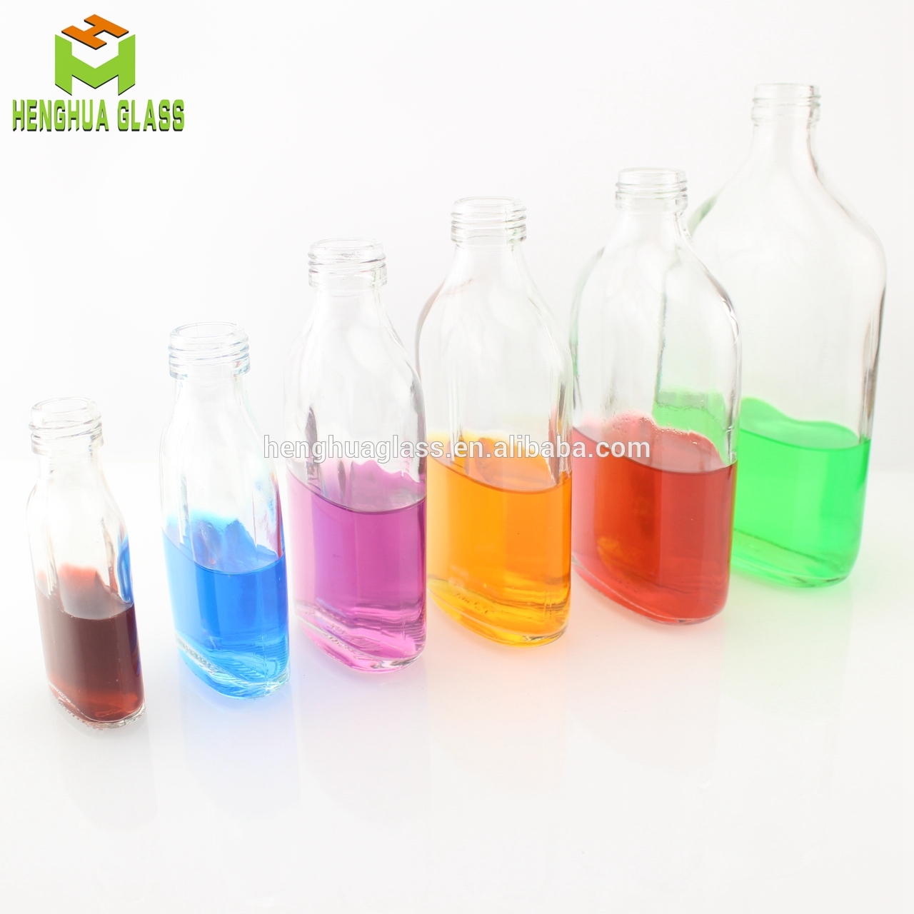 50ml 100ml 200ml 250ml 350ml 500ml flask glass bottle flat shape glass liquor bottle custom vodka spirit alcohol bottle