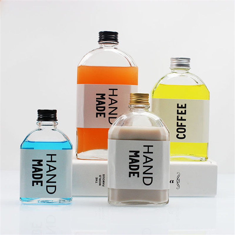 50ml 100ml 200ml 250ml 350ml 500ml square flat shape glass bottle for liquor empty wine bottle for vodka and whisky