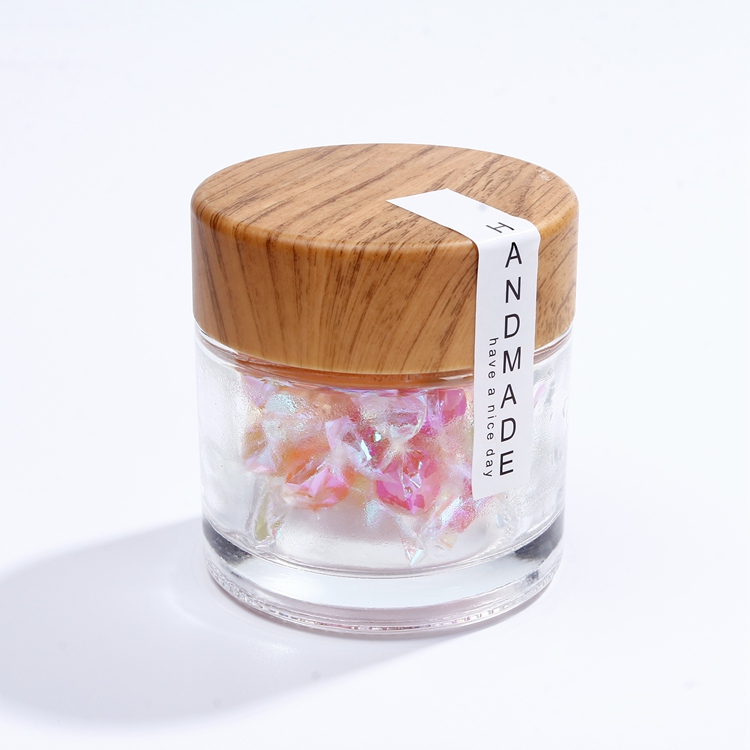 50ml 100ml 200ml 250ml Round Cosmetic Jar Packaging Empty Clear Glass Jars for Skin Care Home Storage with Sealed Plastic Lid