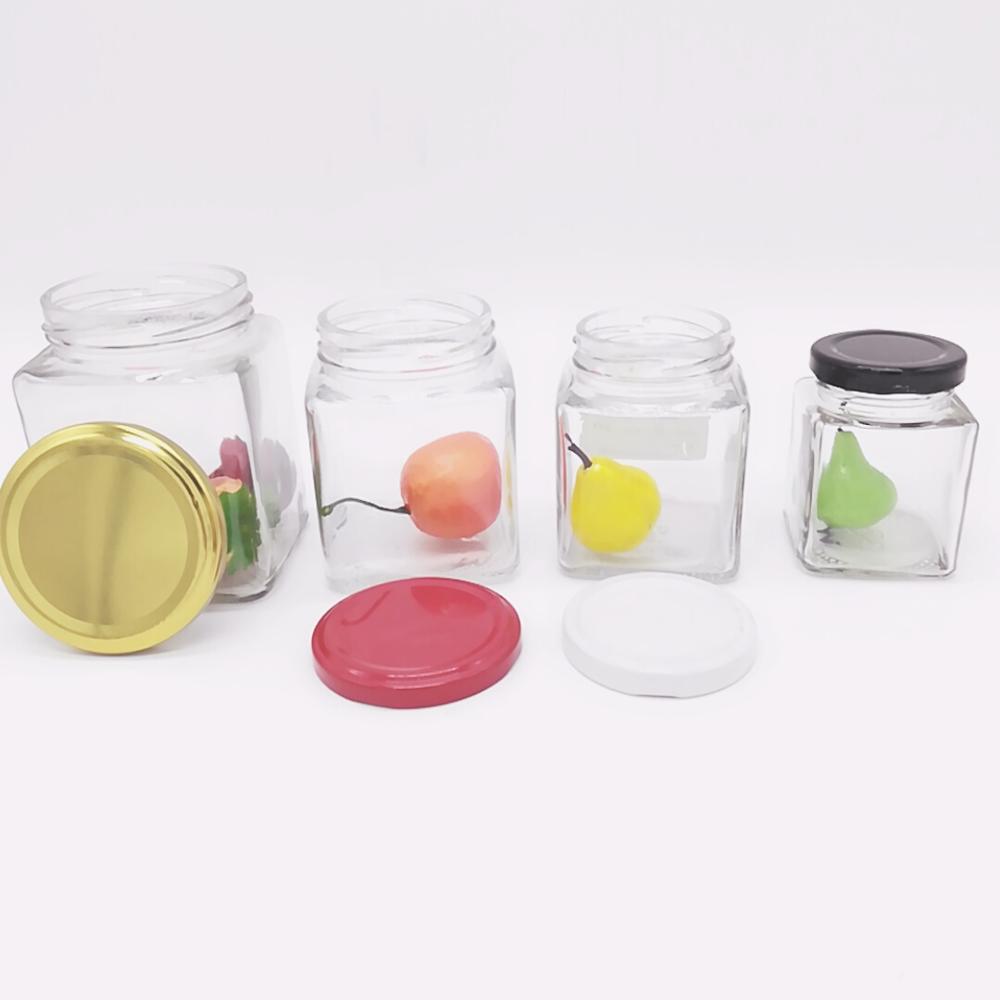 50ml 100ml 200ml 280ml 380ml 500ml 730ml square glass honey jar food storage jar