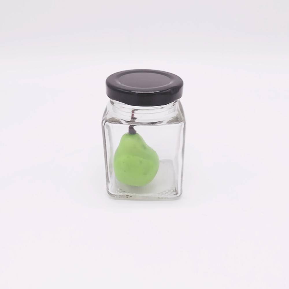 50ml 100ml 200ml 280ml 380ml 500ml 730ml square glass honey jar food storage jar