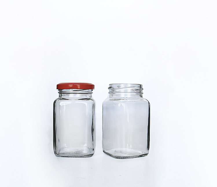 50ml 100ml 200ml 280ml 380ml Square Glass Jar For Honey Jelly Jam Pickles Food Storage Glass Jar